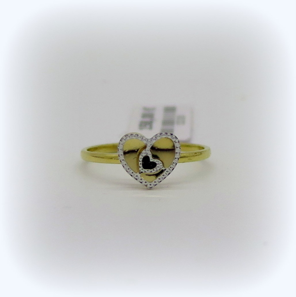 Anello bimba cuore in oro 18 ct