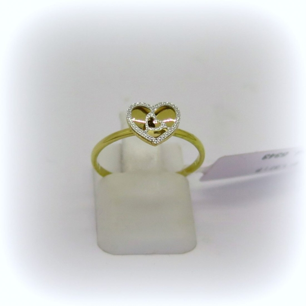 Anello bimba cuore in oro 18 ct