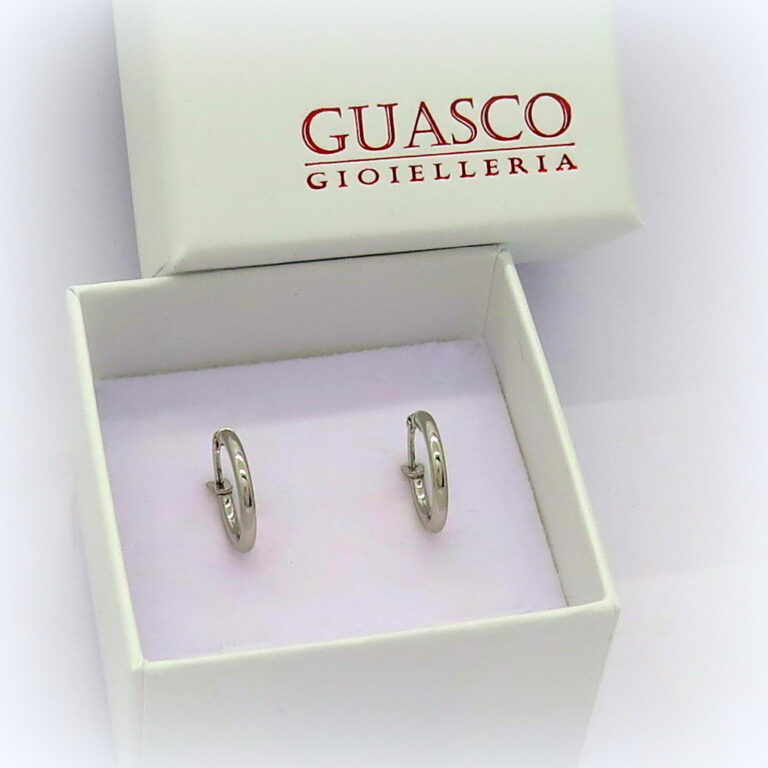 Orecchini cerchietti in oro bianco 18 ct