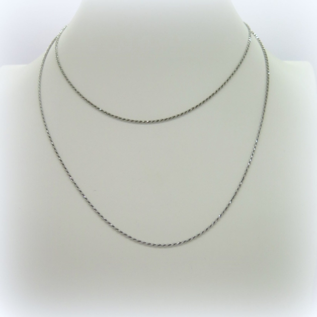 Collana catenina cordino 90 cm in argento