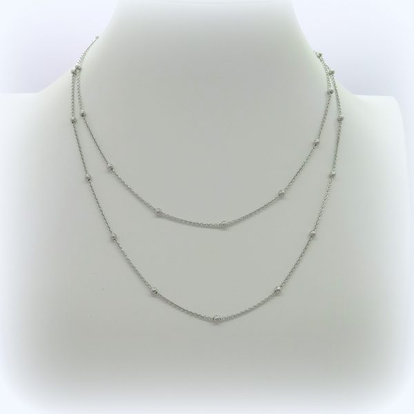 Collana catenina 90 cm sfere in argento 925