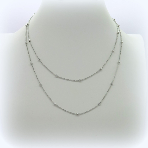 Collana catenina 90 cm sfere in argento 925