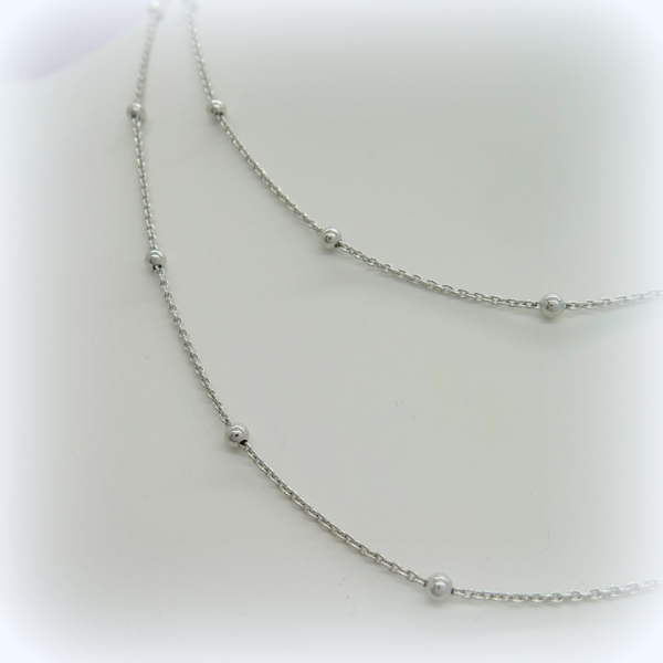 Collana catenina 90 cm sfere in argento 925