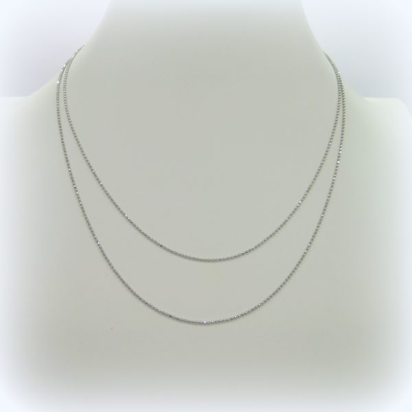 Collana catenina 90 cm sfere in argento 925