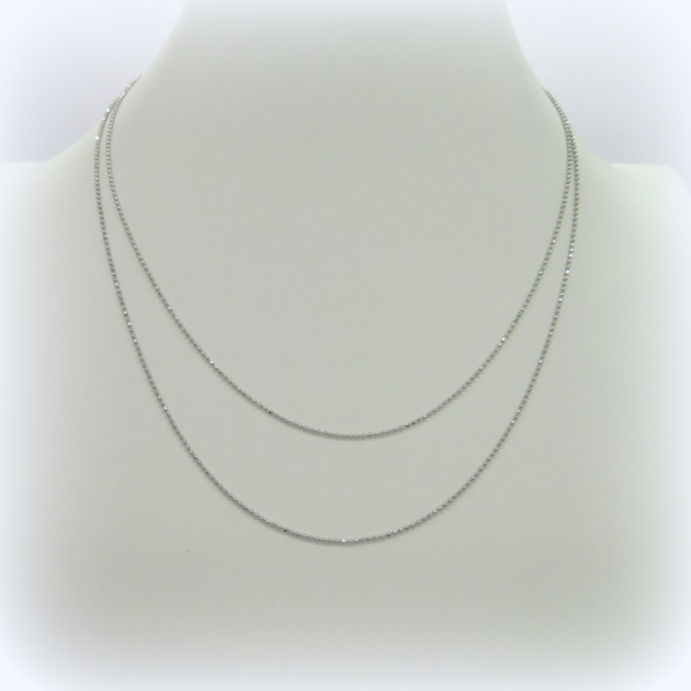 Collana catenina 90 cm sfere in argento 925