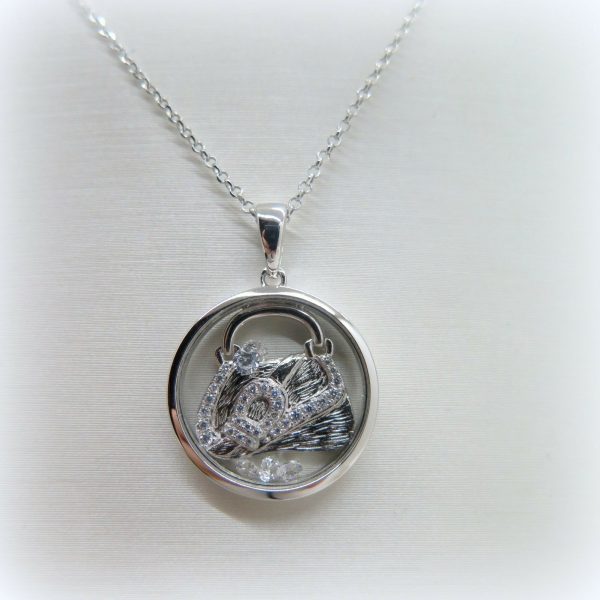 Collana ciondolo borsa donna in argento 925