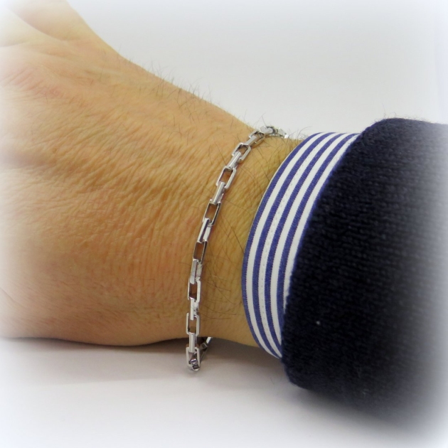 Bracciale uomo in argento rodiato Venerio