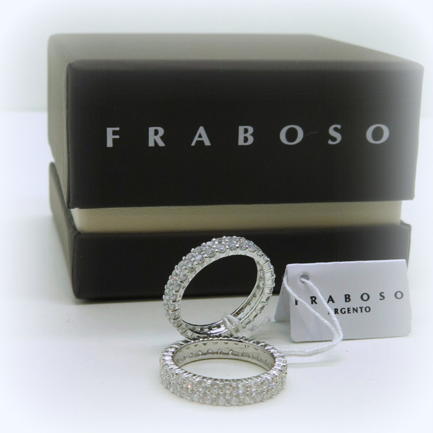 Anello fedina circolare fraboso argento 925