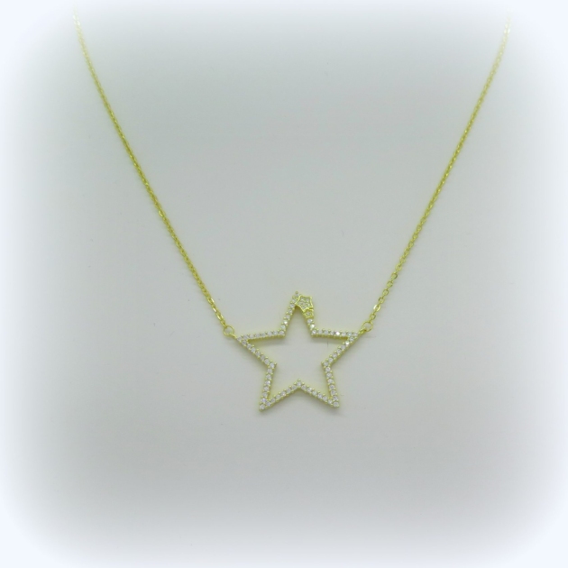 Collana stella placcata oro giallo in argento 925