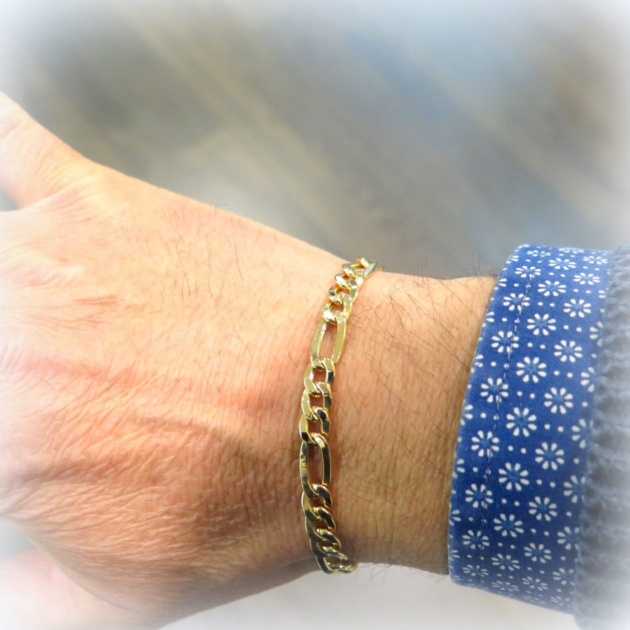 Bracciale uomo groumette tre più uno in oro 18 ct