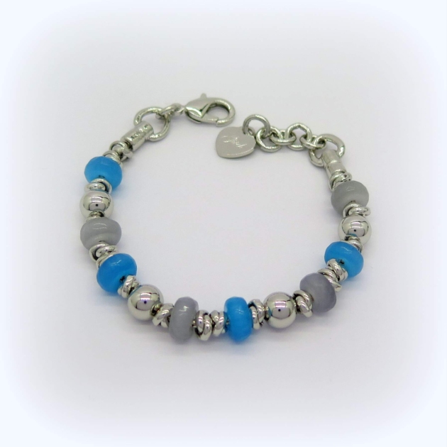 Bracciale cristalli colore azzurro