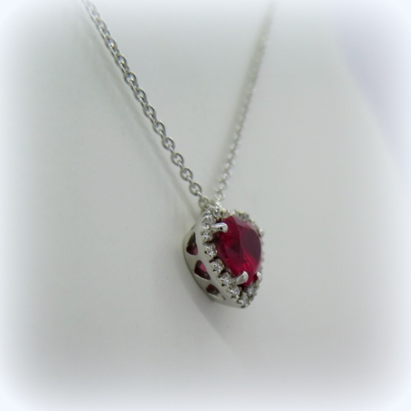 Collana ciondolo cuore rosso argento 925