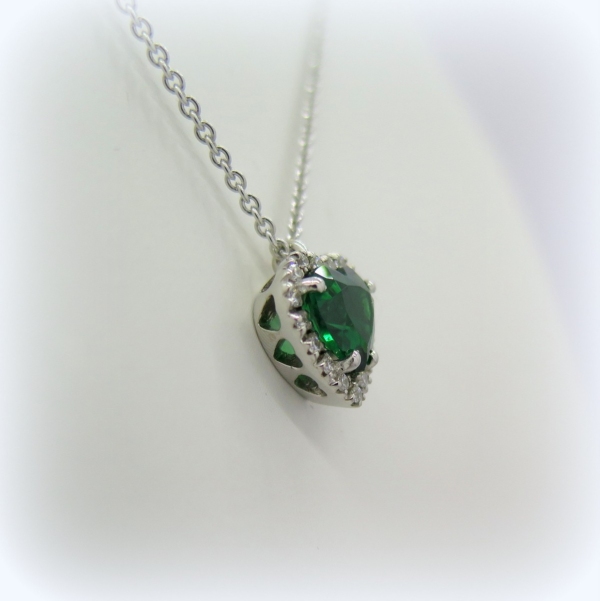 Collana ciondolo cuore verde argento 925