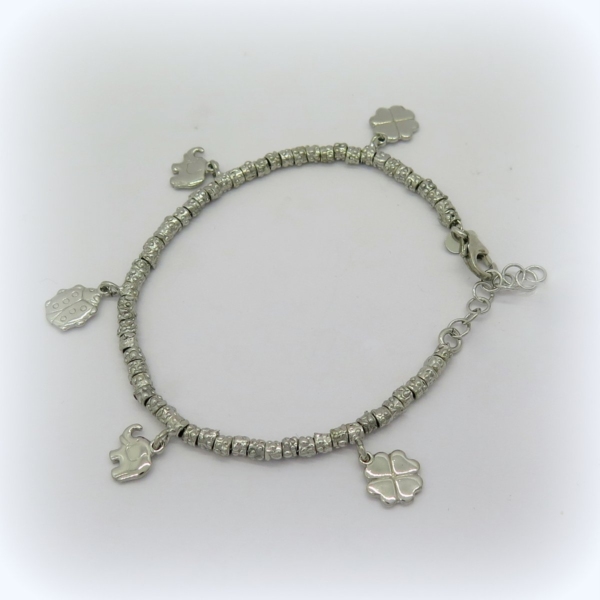 Bracciale charms portafortuna in argento 925