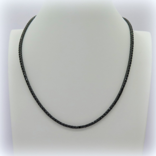 Collana tennis black pietre nere in argento 925