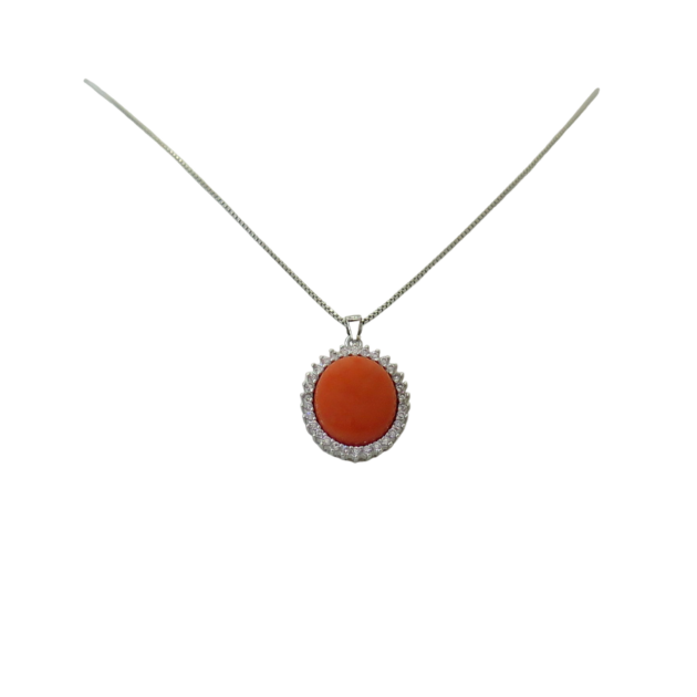 Collana pasta di corallo in argento 925