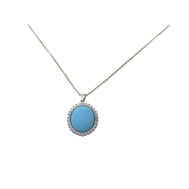 Collana pasta di turchese in argento 925