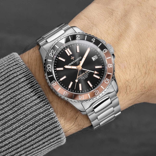 Venezianico Nereide gmt nero e rosè 3521504C