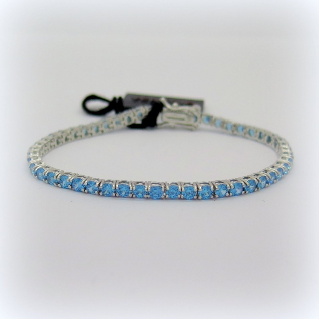 Bracciale tennis pietre azzurre in argento 925