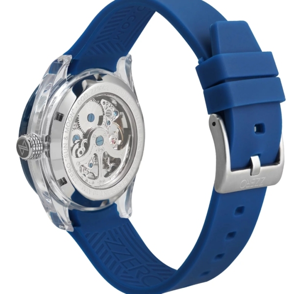 Orologio blu uomo automatico cinturino in gomma