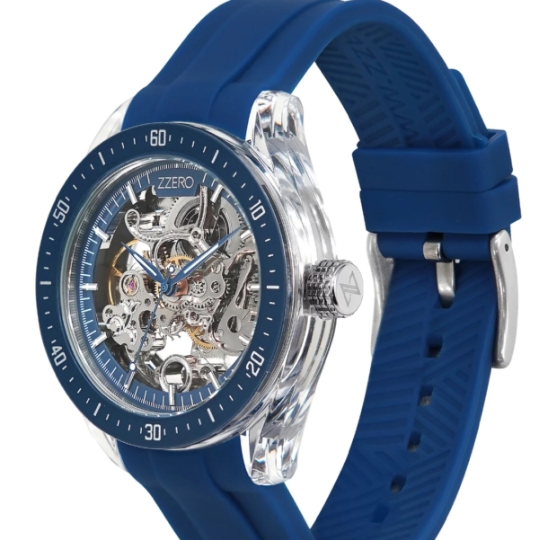 Orologio blu uomo automatico cinturino in gomma