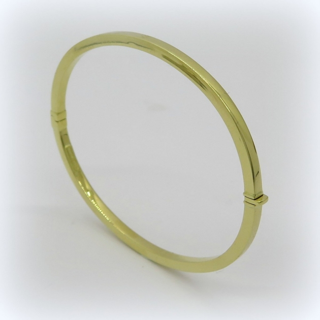 Bracciale rigido in oro giallo 18 ct sezione quadrata