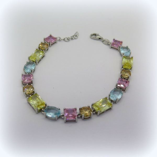 Bracciale Tennis multicolor in argento 925