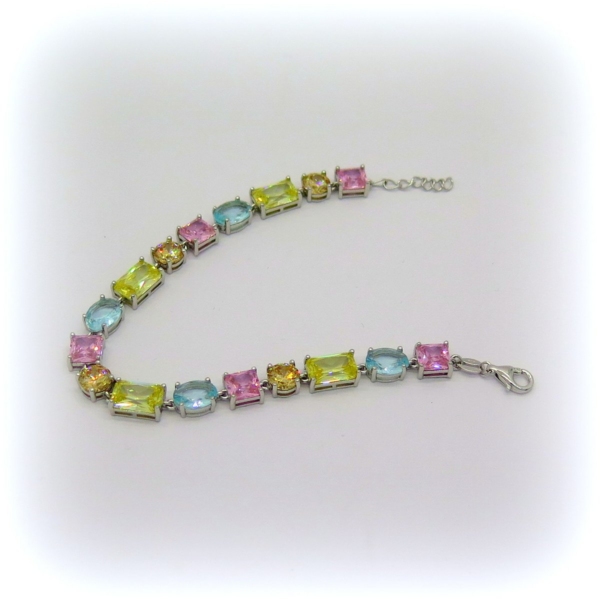 Bracciale Tennis multicolor in argento 925