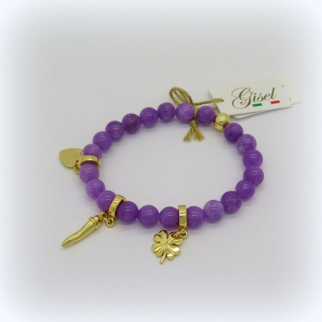 Bracciale portafortuna viola i fortunelli