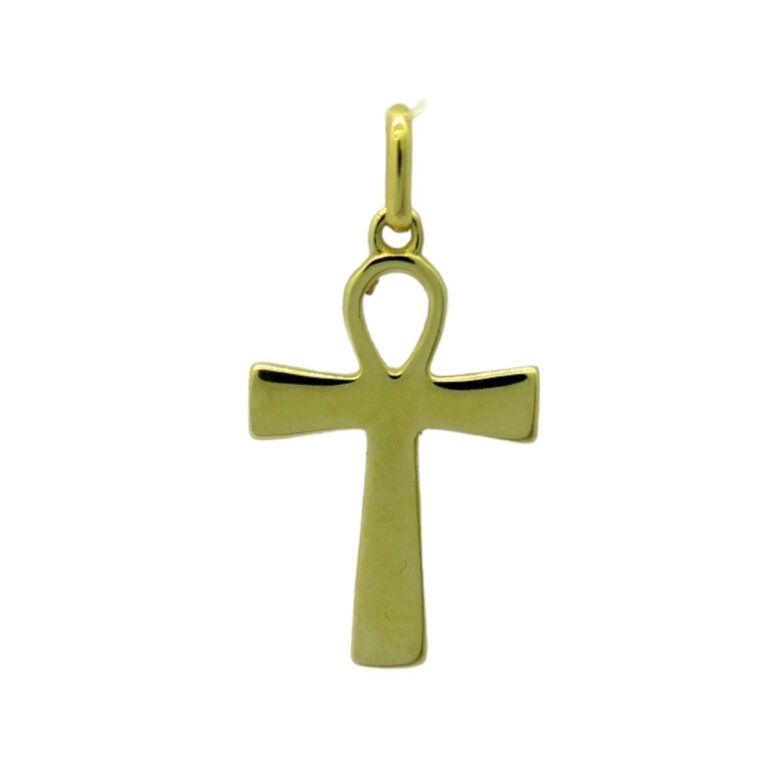 Croce Ankh chiave della vita in oro giallo 18 ct