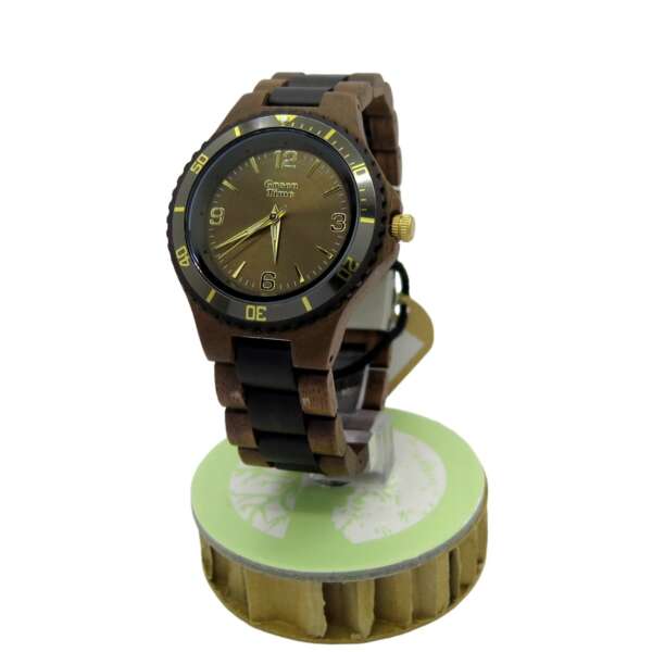 Orologio in legno quadrante legno Green Time