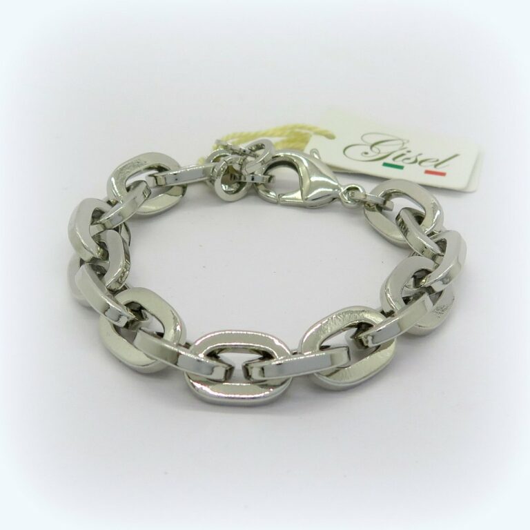 Bracciale donna catena rodio