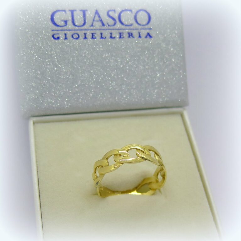 Anello groumette in oro giallo 18 ct