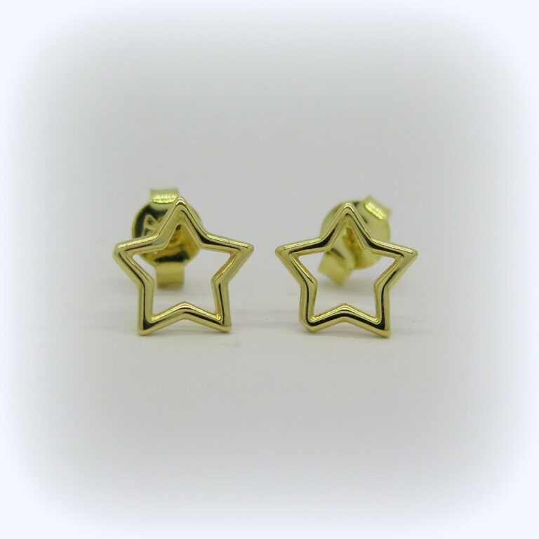 Orecchini stella in oro giallo 18 ct