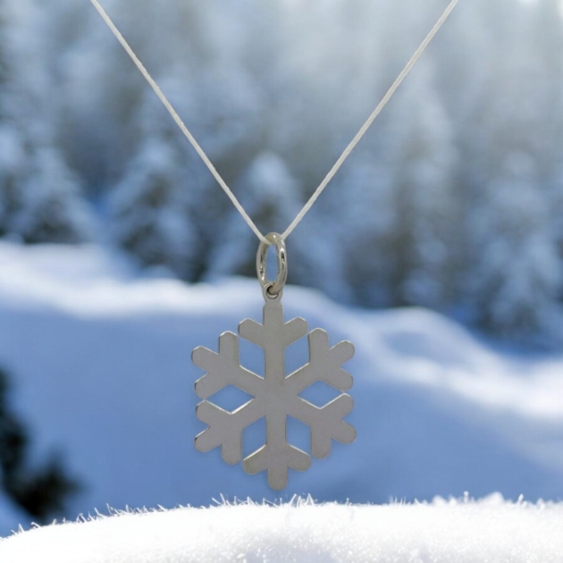 Ciondolo fiocco di neve in oro bianco 18 ct