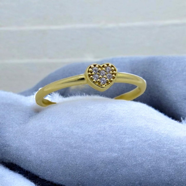 Anello cuore in oro giallo 18 ct