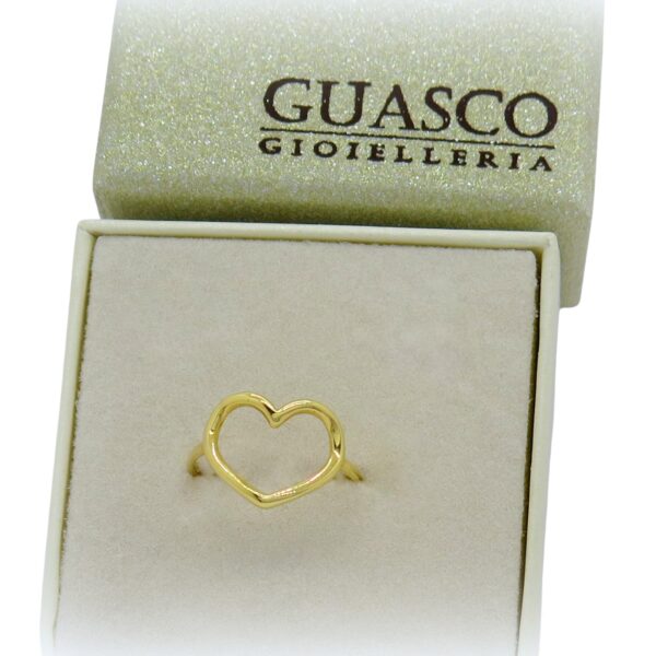 Anello donna cuore oro giallo 18 ct