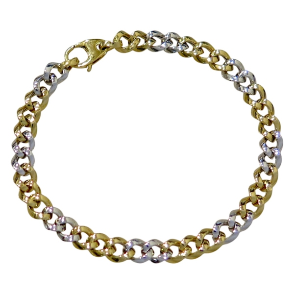 Bracciale groumette bicolore in oro 18 ct