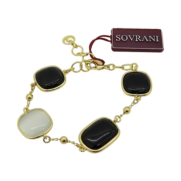 Bracciale occhio di gatto nero e bianco