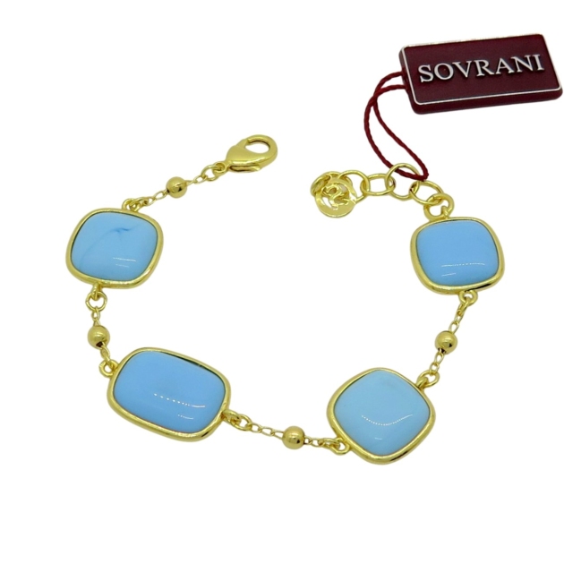 Bracciale Sovrani turchesi placcato oro giallo